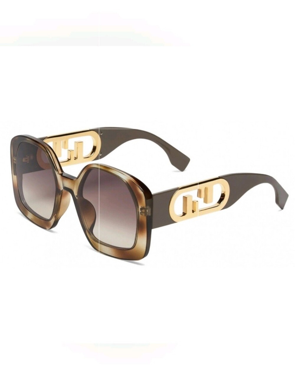 NEW AUTH Fendi Oversized Square O'Lock Tortoiseshell FE40048U Sunglasses